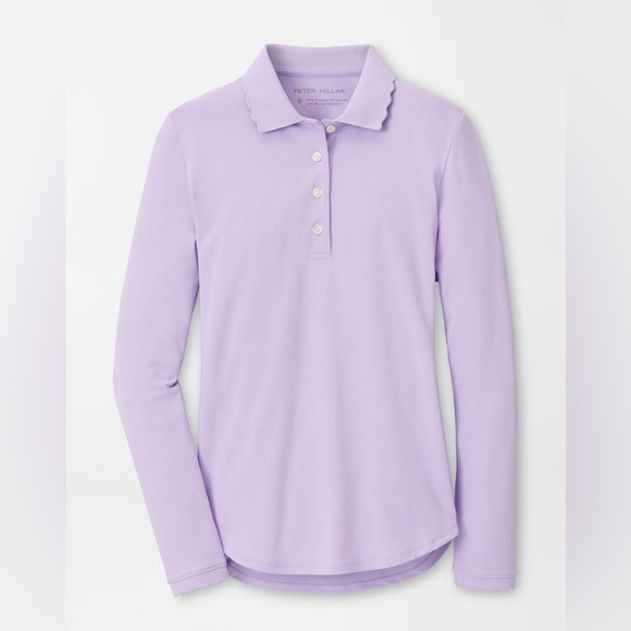 [XL] Peter Millar Women Opal Sky Blue L/S Polo Jersey Shirt UPF50 - Picture 3 of 12